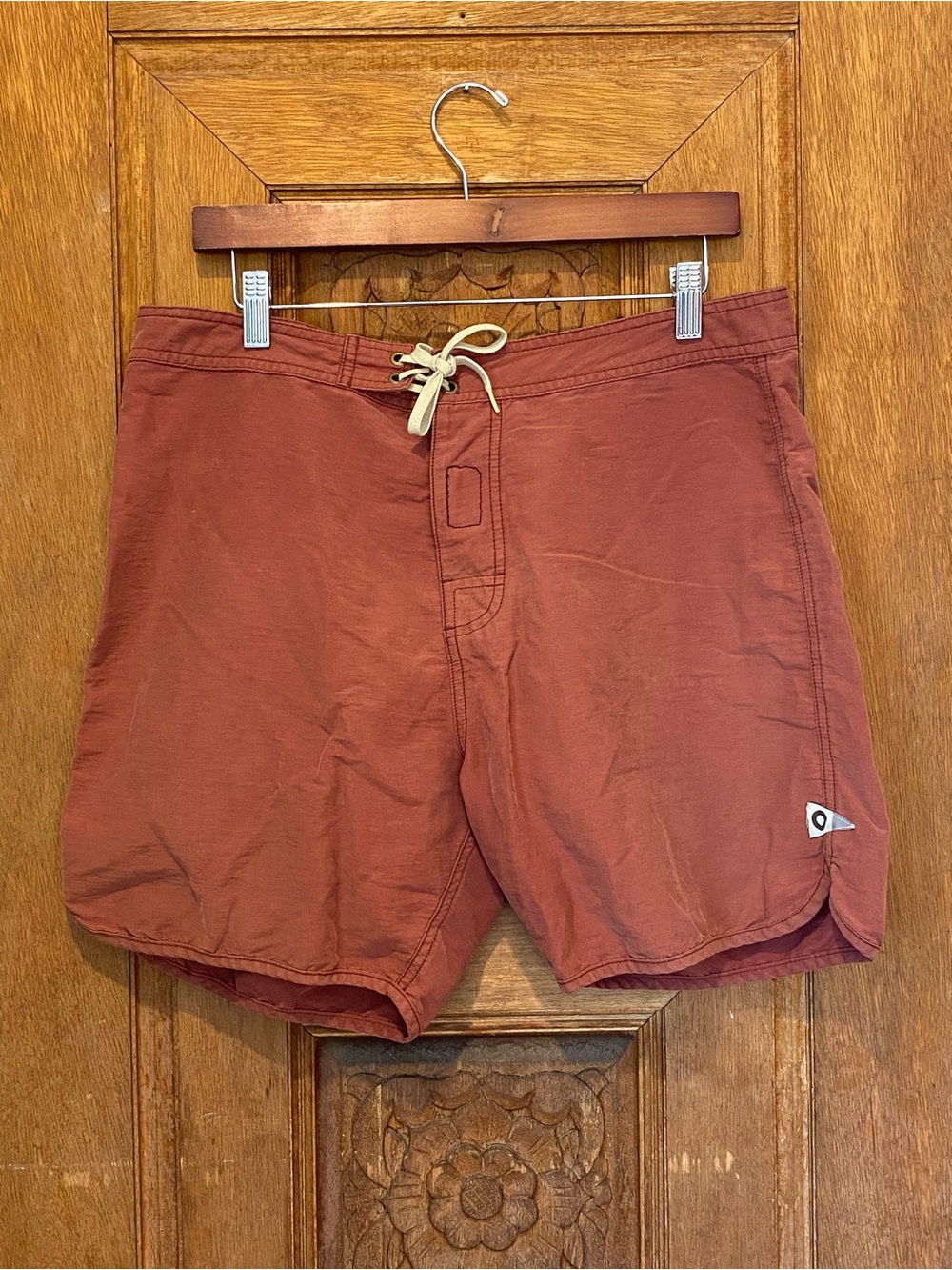 Mollusk California swim short rust brown red 34